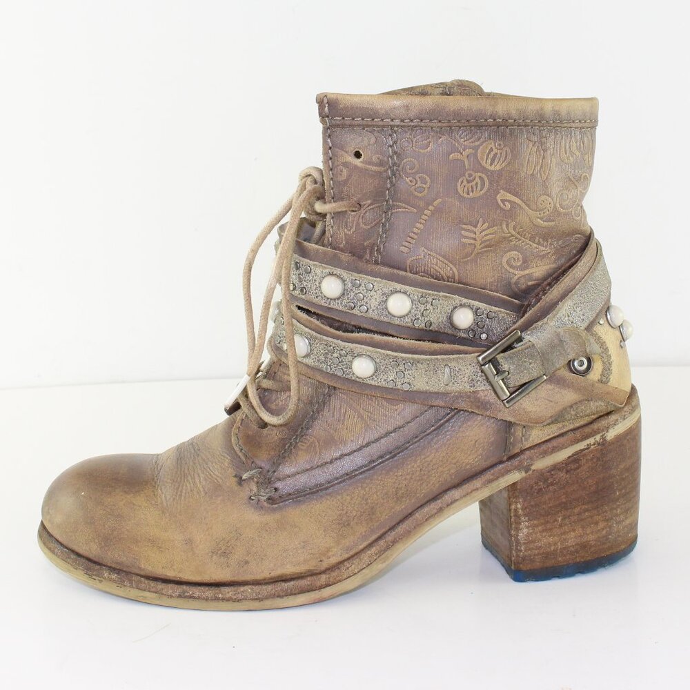 Felmini Strappy Boho Leather Boots Womens (EU 38/US 7.5)